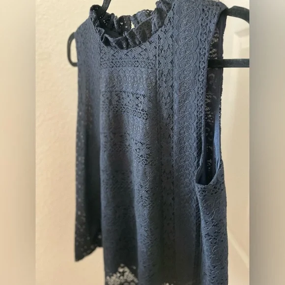 Ann Taylor Midnight Lace Blouse - Picture 1 of 6